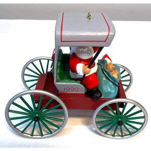 Hallmark Keepsake Ornament Festive Surrey Here Comes Santa 1990 Collectors Serie